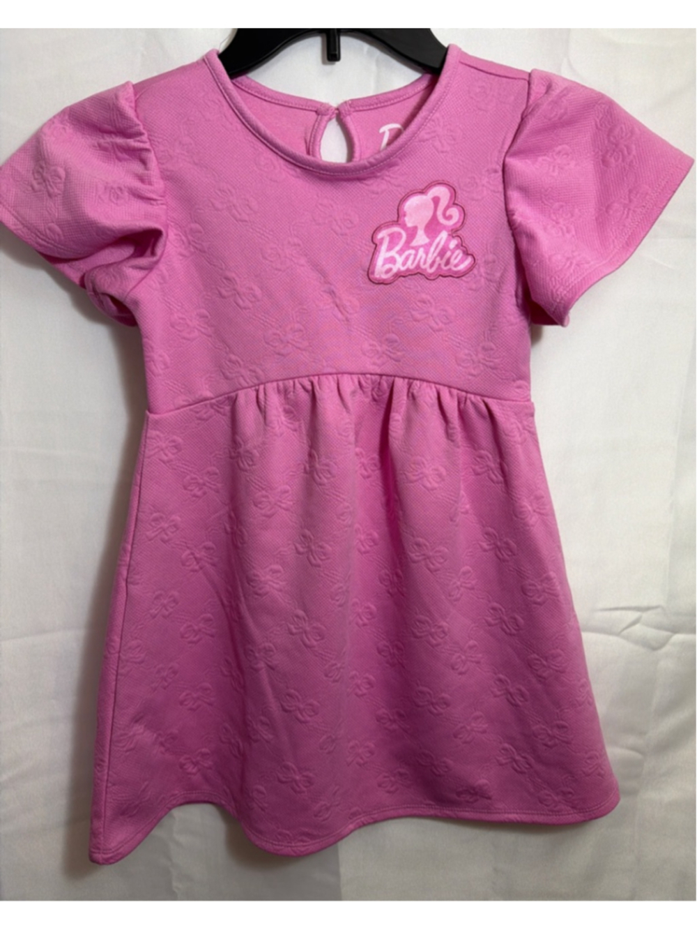Girls Mattel Barbie Casual Twirl Dress 5T Pink Bow Coquette Twee Soft Girl